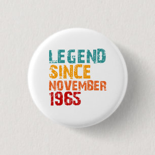 Legende 1965 60e verjaardagscadeaus voor mannen vr ronde button 3,2 cm