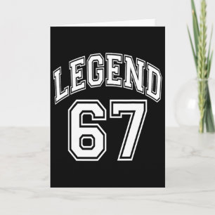 Legende 67 Nummer Varsity Team - 67ste Verjaardag Kaart