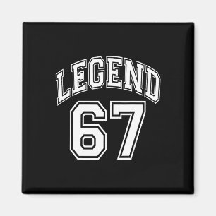 Legende 67 Nummer Varsity Team - 67ste Verjaardag Magneet