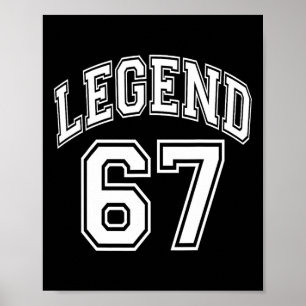 Legende 67 Nummer Varsity Team - 67ste Verjaardag  Poster