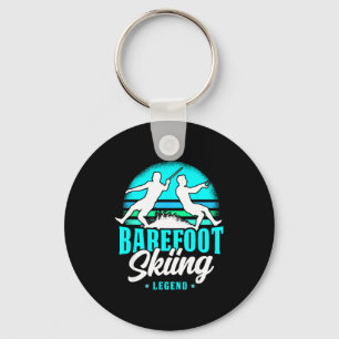 Legende blotsvoets skiën retro stijl watersport sleutelhanger