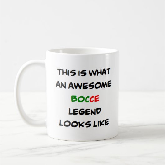 légende de bocce, énorme tasse de café (Gauche)