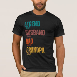 Legende Echtgenoot Vader Opa Custom Years Retro T-shirt
