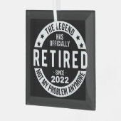 Legende heeft officieel in ruste getreden in 2022 glas ornament (Voorkant links)