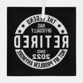 Legende heeft officieel in ruste getreden in 2022 glas ornament (Achterkant)