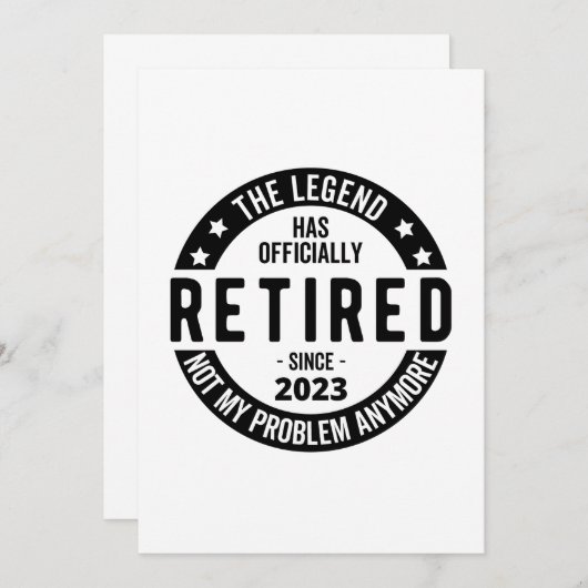 Legende heeft officieel in ruste getreden in 2023 kaart (Voorkant / Achterkant)