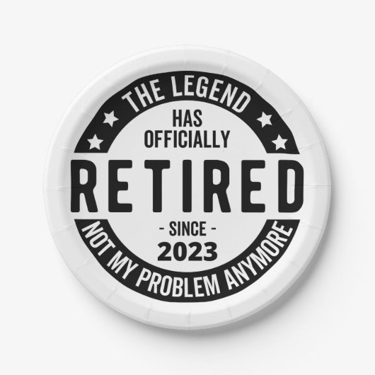 Legende heeft officieel in ruste getreden in 2023 papieren bordje (Voorkant)