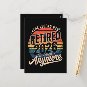 Legende is met pensioen 2026 Niet meer mijn proble Feestdagenkaart