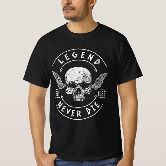 Legende nooit sterven 1985 t-shirt (Voorkant)