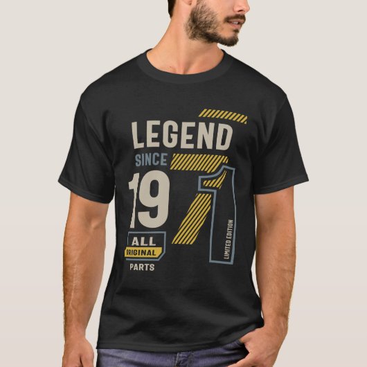 Legende sinds 1971 52 jaar t-shirt (Voorkant)