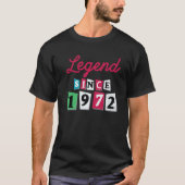 Legende sinds 1972 t retro 50e verjaardag t-shirt (Voorkant)