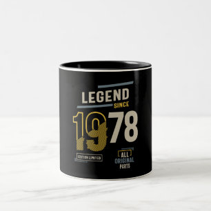 Legende sinds 1978 45 jaar tweekleurige koffiemok