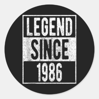 Legende sinds 1986 T-shirt 36 jaar oude cadeaus 36 Ronde Sticker