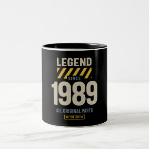 Legende sinds 1989 34e verjaardag tweekleurige koffiemok
