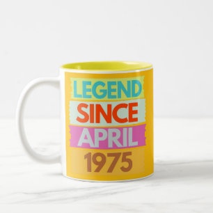 Legende Sinds April 1975 50ste Verjaardag Gift 50  Tweekleurige Koffiemok