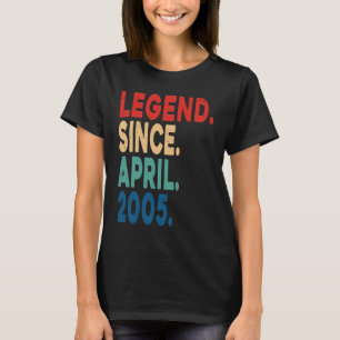 Legende sinds april 2005 18e verjaardag 18 jaar ou t-shirt
