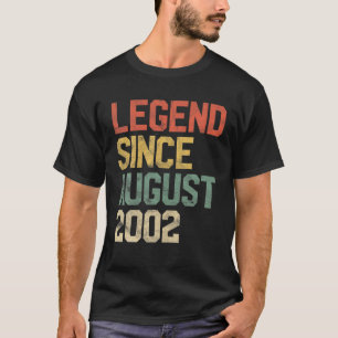 Legende sinds augustus 2002 19e verjaardag 19 jaar t-shirt