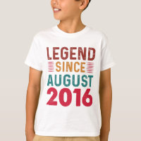 Legende sinds de verjaardag van augustus 2016