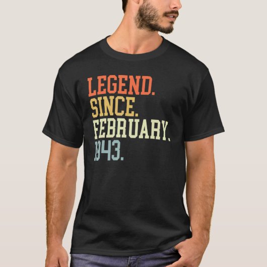 Legende sinds februari 1943 voor mannen februari t-shirt (Voorkant)