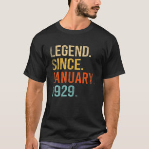 Legende sinds januari 1929 93e verjaardag 93 jaar t-shirt