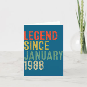 Legende sinds januari 1988 38ste verjaardag 38 jaa kaart