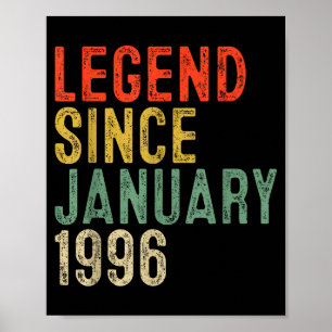 Legende sinds januari 1996 30e verjaardag 30 jaar poster