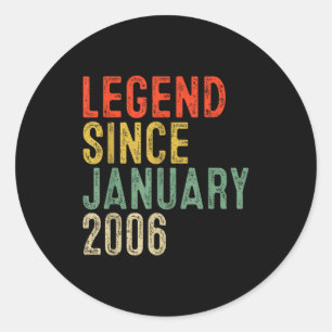 Legende sinds januari 2006 20e verjaardagscadeaus ronde sticker