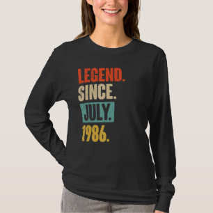 Legende sinds juli 1986 36 jaar oud 36e verjaardag t-shirt