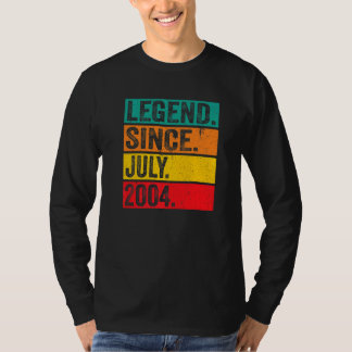 Legende sinds juli 2004 18 jaar oud op 18e verjaar t-shirt