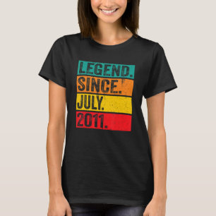 Legende sinds juli 2011 elfde verjaardag 11 jaar o t-shirt
