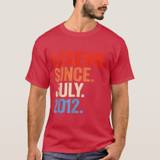 Legende sinds juli 2012 10e verjaardag cadeaus 10  t-shirt