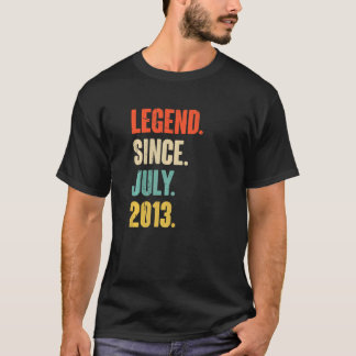 Legende sinds juli 2013 9 jaar oud cadeau negende  t-shirt