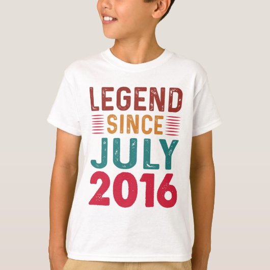 Legende sinds juli 2016 verjaardag t-shirt (Voorkant)