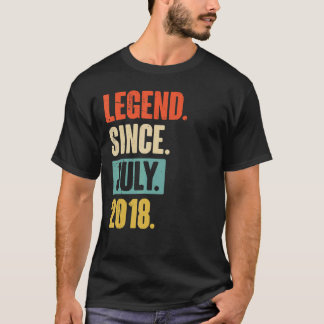 Legende sinds juli 2018 4 jaar oud op de vierde da t-shirt