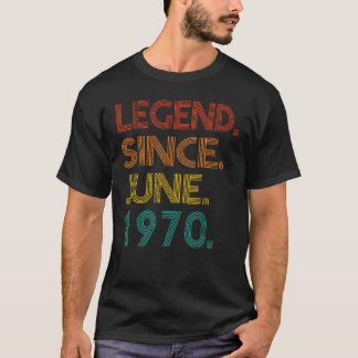 Legende sinds juni 1970 Jubileum Verjaardag Vintag T-shirt