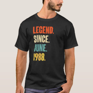 Legende sinds juni 1988 34 jaar oud 34e verjaardag t-shirt