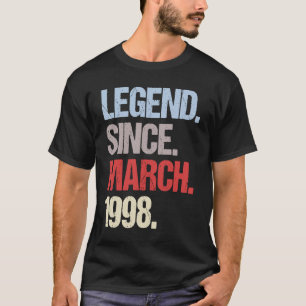 Legende sinds maart 1998  verjaardag t-shirt