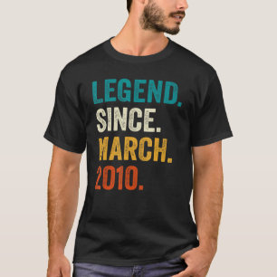 Legende sinds maart 2010 13e verjaardag 13 jaar ou t-shirt