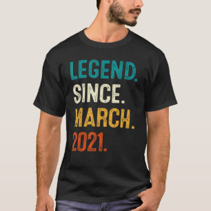 Legende sinds maart 2021 2e verjaardag 2 jaar oud t-shirt