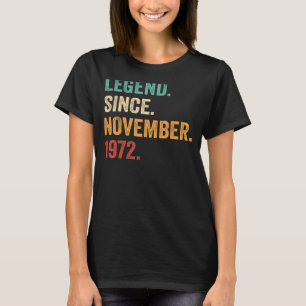 Legende sinds november 1972 50e verjaardag 50 jaar t-shirt