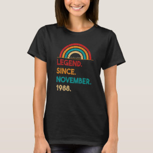 Legende sinds november 1988 34e verjaardag, gebore t-shirt