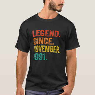 Legende sinds november 1991 31St. Birthday Retro 3 T-shirt
