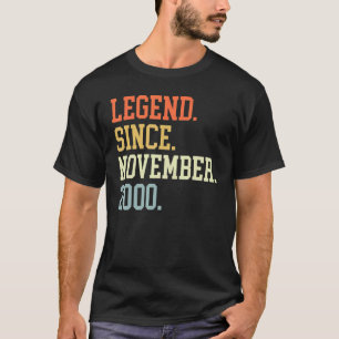 Legende sinds november 2000 voor mannen november 2 t-shirt