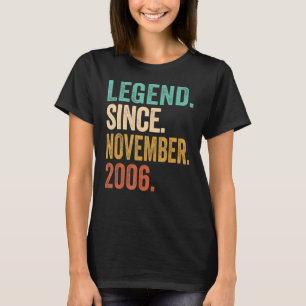 Legende sinds november 2006 16 jaar oude 16e geboo t-shirt