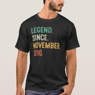 Legende sinds november 2010 12e verjaardag 12 jaar t-shirt