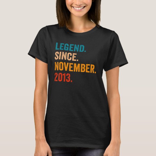 Legende sinds november 2013 9e verjaardag 9 jaar O T-shirt (Voorkant)