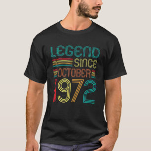 Legende sinds oktober 1972 50e verjaardag Retro 50 T-shirt