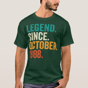 Legende sinds oktober 1988 34 jaar oude geschenken t-shirt