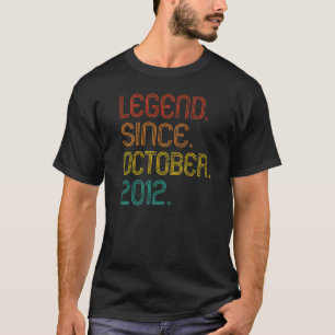 Legende sinds oktober 2012 Retro 10 jaar oud 10th T-shirt