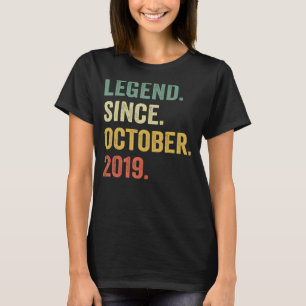 Legende sinds oktober 2019 3e verjaardag Gifts 3 Y T-shirt